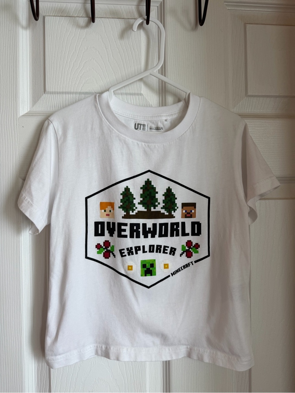UNIQLO Kids Minecraft UT Graphic Tee T-Shirt White Size 3-4Y